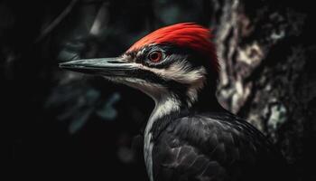 colorida pica-pau empoleirado em filial, olhando a Câmera de perto gerado de ai foto