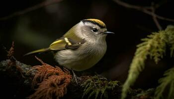 pequeno tit empoleirar-se em filial, foco em emplumado beleza gerado de ai foto