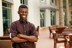 poderoso afro homem de negocios foto