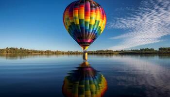 flutuando multi colori balão captura verão beleza gerado de ai foto