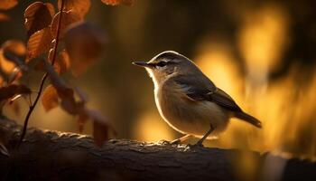 fofa tit empoleirar-se em uma ramo às crepúsculo gerado de ai foto