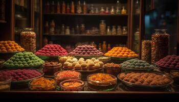 abundância do completo fruta, a perfeito sobremesa cesta gerado de ai foto