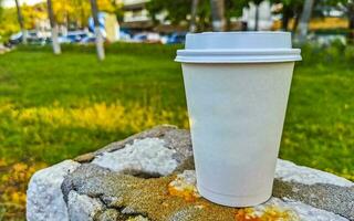 café para ir caneca dentro a tropical maxicano natureza lugar. foto