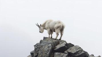 uma fotografia do a animal em pé em frente do uma branco cor fundo, generativo ai foto