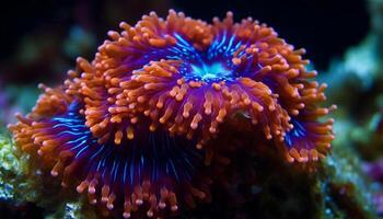 vibrante embaixo da agua beleza colorida peixe e coral gerado de ai foto