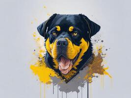 uma detalhado ilustração legal ninja Rottweil e cachorro face t camisas Projeto e adesivos ai gerado foto