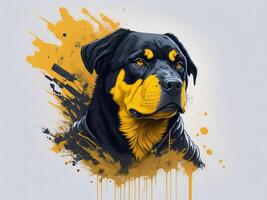 uma detalhado ilustração legal ninja Rottweil e cachorro face t camisas Projeto e adesivos ai gerado foto