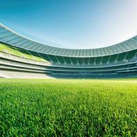 futebol estádio com verde campo. generativo ai foto