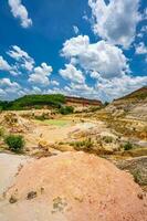 abandonado minério mineração meu com turquesa azul água foto