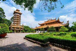 manhã às ben duo têmpora, cu chi, ho chi minh cidade, Vietnã. a histórico distrito revolucionário ao lado cu chi túnel, uma famoso base do revolucionário Vietnã antes 1975. viagem conceito foto