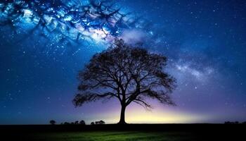 leitoso caminho brilha dentro estrelado noite céu, uma natureza obra-prima gerado de ai foto