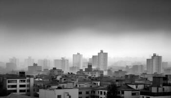 moderno cidade Horizonte, Alto acima com panorâmico aéreo Visão gerado de ai foto