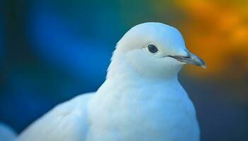 gaivota empoleirar-se em filial, emplumado beleza dentro natural tranquilidade gerado de ai foto