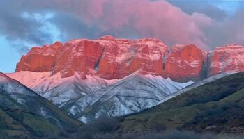 majestoso montanha faixa, extremo terreno, beleza dentro natureza, caminhada aventura gerado de ai foto