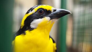 pequeno tit empoleirar-se, olhando fofa dentro vibrante tropical floresta beleza gerado de ai foto