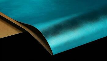 suave metálico onda padronizar em Sombrio azul abstrato pano de fundo Projeto gerado de ai foto