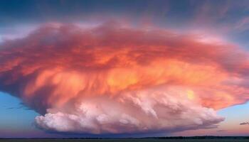 temperamental céu sobre água com vibrante cores às crepúsculo gerado de ai foto