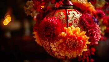 aromas do romance uma ramalhete do ornamentado flores iluminado gerado de ai foto