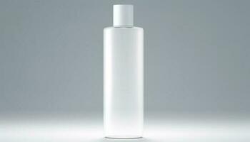 limpar, brilhante embalagem para solteiro plástico garrafa do hidratante gerado de ai foto