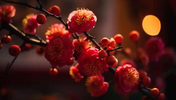 vibrante cereja Flor ramalhete comemora beleza dentro natureza crescimento gerado de ai foto