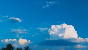 fofo cumulus nuvens flutuador dentro a Claro verão céu gerado de ai foto