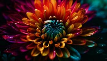 vibrante pétalas dentro dália Flor gerado de ai foto