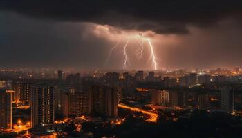 eletricidade inflama cidade Horizonte durante trovoada Perigo gerado de ai foto