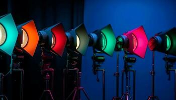Holofote ilumina etapa conjunto às popular show gerado de ai foto