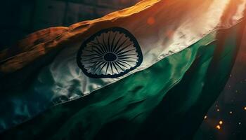indiano acenando dentro celebração do liberdade gerado de ai foto