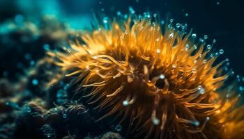 multi colori peixe nadar dentro embaixo da agua coral recife gerado de ai foto