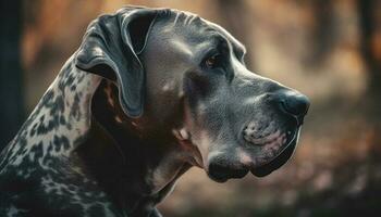 fofa cachorro sentado dentro grama, olhando longe gerado de ai foto