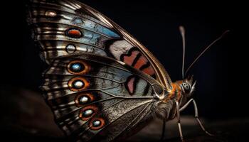 visto borboleta vibrante asas mostruário natureza beleza gerado de ai foto