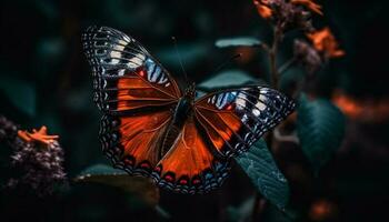 multi colori borboleta asa, frágil beleza dentro natureza gerado de ai foto