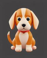 ai gerado beagle dentro 3d ilustração foto