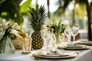 romântico mesa configuração com velas e flores foto