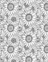 flor crianças e adulto coloração página Primavera e verão rabisco elementos. mandala padronizar com floral elementos em branco fundo Projeto para flor mandala coloração livro. foto