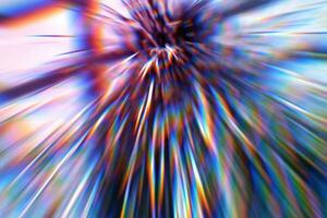 ótico lente efeito com iridescente raios e iridescência. foto