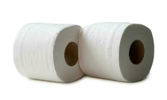 dois rolos de papel de seda branco ou guardanapo isolados no fundo branco com traçado de recorte foto