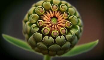 fechar acima do uma solteiro flor intrincado beleza gerado de ai foto