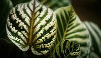 verde plantar com amarelo pétalas e folha veia gerado de ai foto