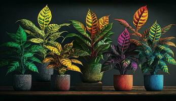 plantar folhas adornar abstrato planta de casa vaso decoração gerado de ai foto