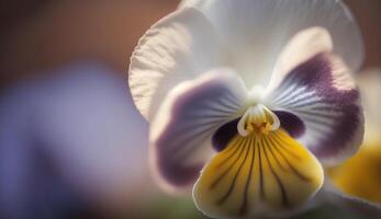 uma vibrante traça orquídea Flor em verde folhas gerado de ai foto