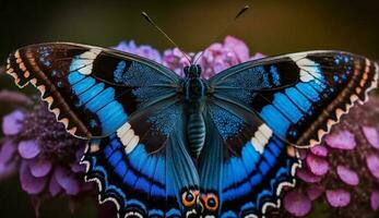 borboleta com multi colori asas dentro vibrante jardim , generativo ai foto