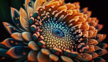 abstrato Projeto colorida flor cabeça com pétalas , generativo ai foto