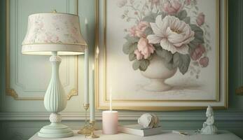 dentro de casa vaso decoração, moderno elegância luxo Projeto flor , generativo ai foto