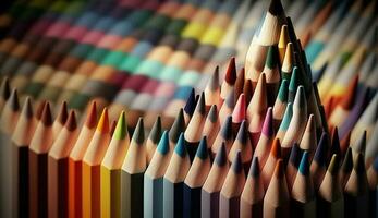 multi colori lápis em madeira, Educação fundo , generativo ai foto