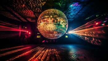 vibrante vida noturna dentro moderno cidade clube com discoteca dançando Diversão gerado de ai foto