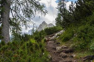 trilha de caminhada nas dolomitas foto