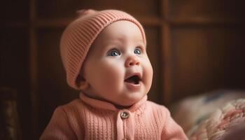 fofa bebê Garoto e menina sorridente, uma retrato do felicidade gerado de ai foto