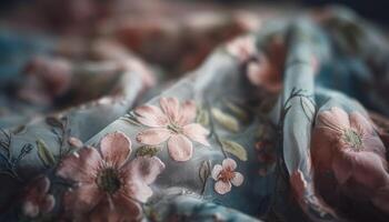 rústico elegância bordado seda ramalhete com multi colori floral padronizar gerado de ai foto